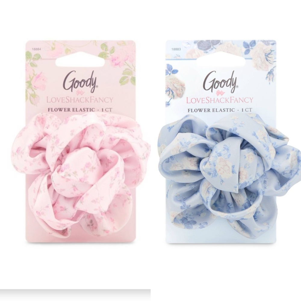 Goody LoveShackFancy Satin Hair Tie Cottage Floral Flower Elastic Set